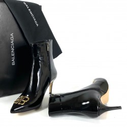 BALENCİAGA SQUARE KNİFE BB ANKLE BOOTS HAKİKİ DERİ BAYAN BOT SİYAH