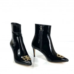 BALENCİAGA SQUARE KNİFE BB ANKLE BOOTS HAKİKİ DERİ BAYAN BOT SİYAH