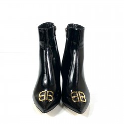 BALENCİAGA SQUARE KNİFE BB ANKLE BOOTS HAKİKİ DERİ BAYAN BOT SİYAH