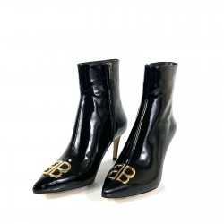 BALENCİAGA SQUARE KNİFE BB ANKLE BOOTS HAKİKİ DERİ BAYAN BOT SİYAH