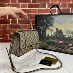 GUCCİ BALENCİAGA THE HACKER PROJECT HOURGLASS SMALL TOP HANDLE BAG HAKİKİ DERİ