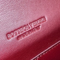 BOTTEGA VENETA ANDİAMO CLUTCH %100 HAKİKİ DERİ ÇANTA BORDO