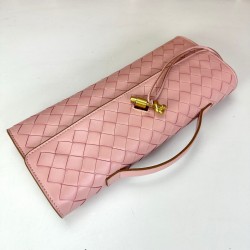 BOTTEGA VENETA ANDİAMO CLUTCH %100 HAKİKİ DERİ ÇANTA PEMBE
