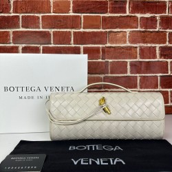 BOTTEGA VENETA ANDİAMO CLUTCH %100 HAKİKİ DERİ ÇANTA BEJ