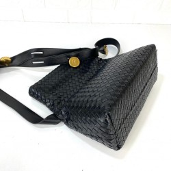 BOTTEGA VENETA COBBLE SHOULDER BAG HAKİKİ DERİ ÇANTA SİYAH