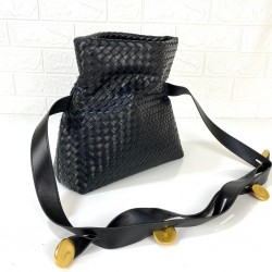 BOTTEGA VENETA COBBLE SHOULDER BAG HAKİKİ DERİ ÇANTA SİYAH