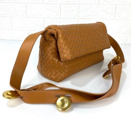 BOTTEGA VENETA COBBLE SHOULDER BAG HAKİKİ DERİ ÇANTA TABA