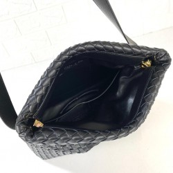 BOTTEGA VENETA COBBLE SHOULDER BAG HAKİKİ DERİ ÇANTA SİYAH