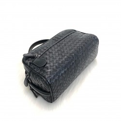 BOTTEGA VENETA TOİLETRY KİT HAKİKİ DERİ UNİSEX EL ÇANTASI SİYAH
