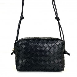 BOTTEGA VENETA LOOP MEDİUM CROSSBODY BAG HAKİKİ DERİ ÇANTA SİYAH