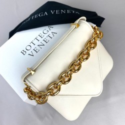 BOTTEGA VENETA MOUNT ENVELOPE BAG HAKİKİ DERİ ÇANTA KIRIK BEYAZ