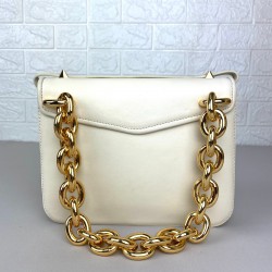 BOTTEGA VENETA MOUNT ENVELOPE BAG HAKİKİ DERİ ÇANTA KIRIK BEYAZ