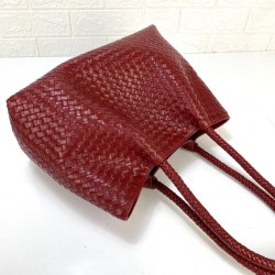 BOTTEGA VENETA TOTE BAG HAKİKİ DERİ ÇANTA KIRMIZI