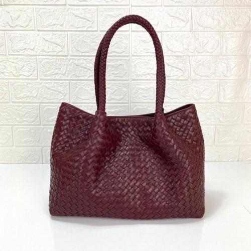 BOTTEGA VENETA SMALL TOTE BAG HAKİKİ DERİ ÇANTA BORDO