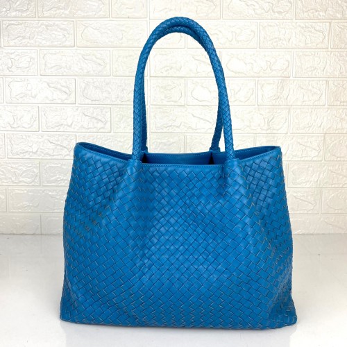 BOTTEGA VENETA SMALL TOTE BAG HAKİKİ DERİ ÇANTA MAVİ