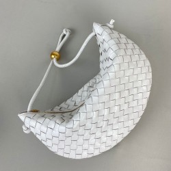 BOTTEGA VENETA TURN POUCH HAKİKİ DERİ ÇANTA BEYAZ