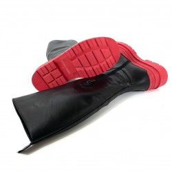 BOTTEGA VENETA TİRE CHELSEA BOOT SİYAH/KIRMIZI 