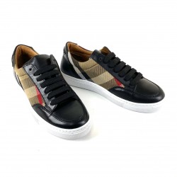 BURBERRY HOUSE CHECK AND LEATHER HAKİKİ DERİ BAYAN SNEAKER