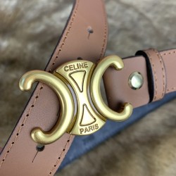 CELİNE TRİOMPHE BELT %100 HAKİKİ DERİ TABA KEMER