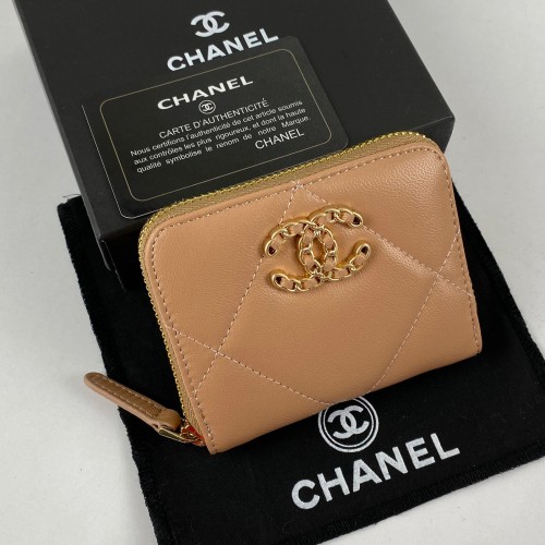 CHANEL 19 ZİPPY COİN PURSE KOYU BEJ