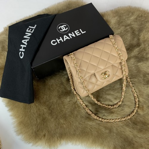 CHANEL MİNİ FLAP BAG 1.55 HAKİKİ DERİ ÇANTA KREM