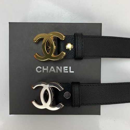CHANEL BELT %100 HAKİKİ DERİ SİYAH KEMER ALTIN VE NİKEL AKSESUAR SEÇENEĞİ İLE