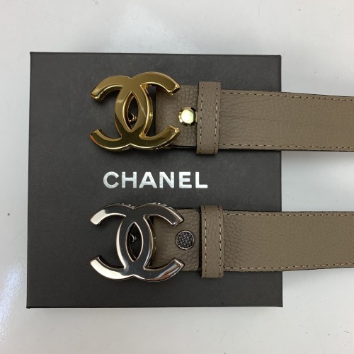 CHANEL BELT %100 HAKİKİ DERİ VİZON KEMER ALTIN VE NİKEL AKSESUAR SEÇENEĞİ İLE