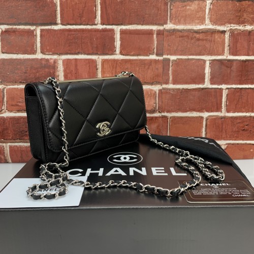 CHANEL TRENDY CC WOC BAG HAKİKİ DERİ SİYAH ÇANTA