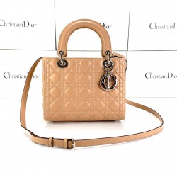 CHRİSTİAN DİOR MEDİUM LADY DİOR BAG KREM GÜMÜŞ AKSESUAR