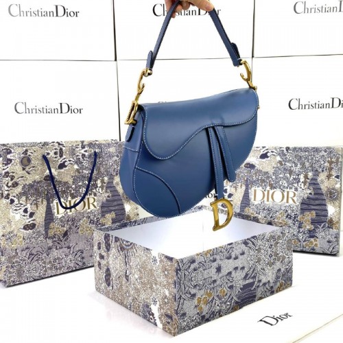 CHRİSTİAN DİOR SADDLE CALFSKİN BAG MAVİ