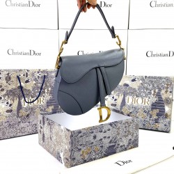 CHRİSTİAN DİOR SADDLE CALFSKİN BAG TAŞ GRİ EPSON DERİ