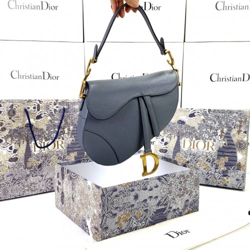 CHRİSTİAN DİOR SADDLE CALFSKİN BAG TAŞ GRİ EPSON DERİ