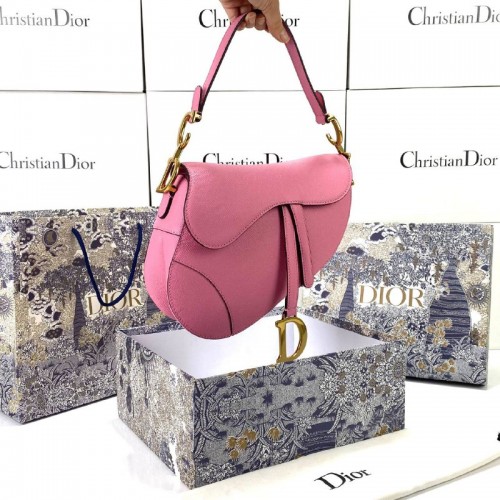 CHRİSTİAN DİOR SADDLE CALFSKİN BAG GÜL KURUSU PEMBESİ EPSON DERİ