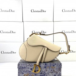 CHRİSTİAN DİOR SADDLE CALFSKİN BAG KIRIK BEYAZ