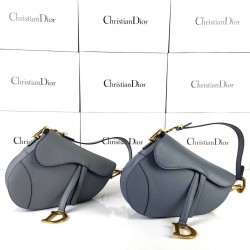 CHRİSTİAN DİOR SADDLE CALFSKİN BAG TAŞ GRİ EPSON DERİ