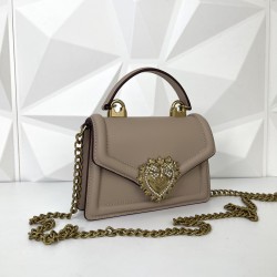 DOLCE&GABBANA SMALL DEVOTİON BAG HAKİKİ DERİ KUM BEJİ ÇANTA