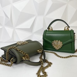DOLCE&GABBANA SMALL DEVOTİON BAG HAKİKİ DERİ YEŞİL ÇANTA
