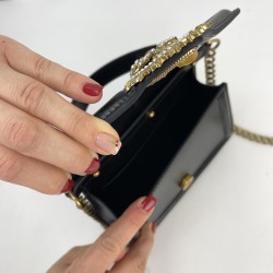 DOLCE&GABBANA SMALL DEVOTİON BAG HAKİKİ DERİ SİYAH ÇANTA