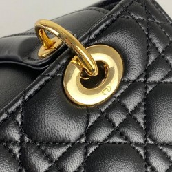 CHRİSTİAN DİOR MEDİUM LADY DİOR BAG SİYAH ALTIN AKSESUAR