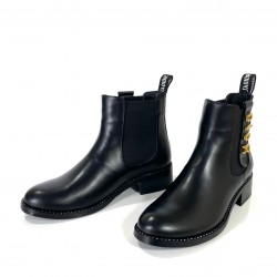 CHRİSTİAN DİOR CALFSKİN ANKLE BOOTS HAKİKİ DERİ BAYAN BOT SİYAH