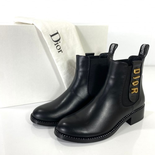 CHRİSTİAN DİOR CALFSKİN ANKLE BOOTS HAKİKİ DERİ BAYAN BOT SİYAH