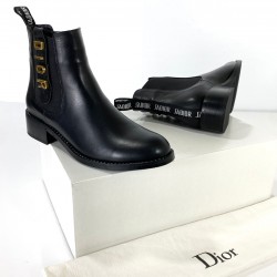 CHRİSTİAN DİOR CALFSKİN ANKLE BOOTS HAKİKİ DERİ BAYAN BOT SİYAH