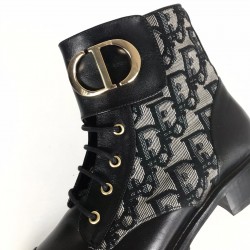 CHRİSTİAN DİOR OBLİQUE CANVAS CD BAND ANKLE BOOT