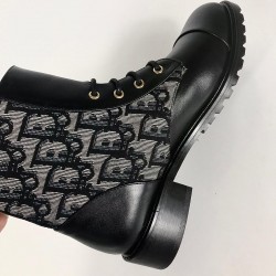 CHRİSTİAN DİOR OBLİQUE CANVAS CD BAND ANKLE BOOT