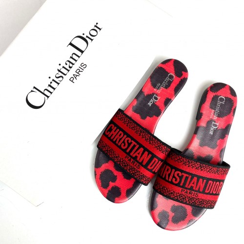 CHRİSTİAN DİOR DWAY MULE SANDALS HAKİKİ DERİ TERLİK KIRMIZI