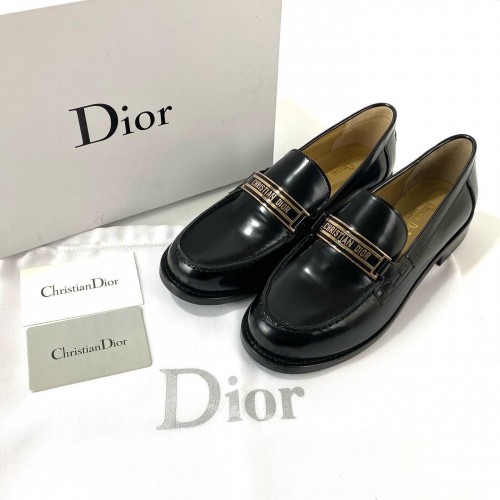 DİOR CODE LOAFER SHOES %100 HAKİKİ DERİ BAYAN AYAKKABI SİYAH