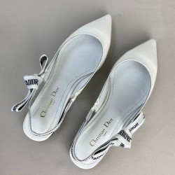 CHRİSTİAN DİOR J'ADİOR SLİNGBACK BALLERİNA FLAT SANDALS HAKİKİ DERİ BAYAN SANDALET BEYAZ