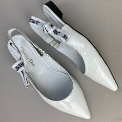 CHRİSTİAN DİOR J'ADİOR SLİNGBACK BALLERİNA FLAT SANDALS HAKİKİ DERİ BAYAN SANDALET BEYAZ