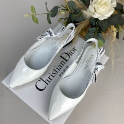 CHRİSTİAN DİOR J'ADİOR SLİNGBACK BALLERİNA FLAT SANDALS HAKİKİ DERİ BAYAN SANDALET BEYAZ