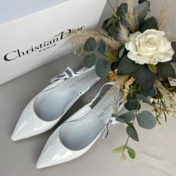 CHRİSTİAN DİOR J'ADİOR SLİNGBACK BALLERİNA FLAT SANDALS HAKİKİ DERİ BAYAN SANDALET BEYAZ